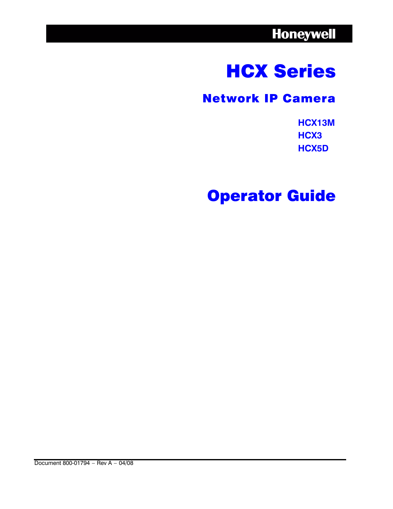 HCX Series Network IP Camera Operator Guide Manualzz