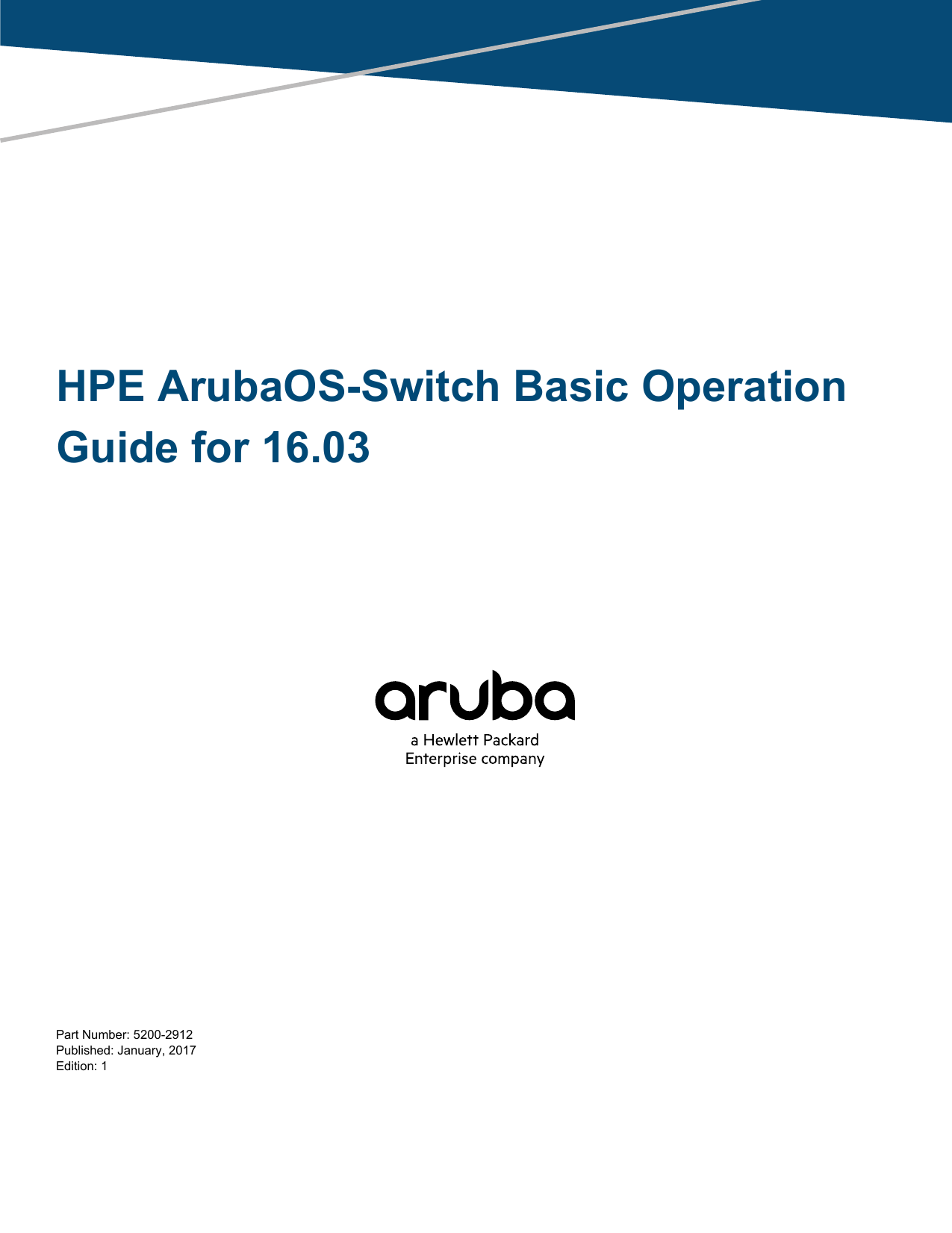 HPE ArubaOSSwitch Basic Operation Guide for 16.03 Manualzz