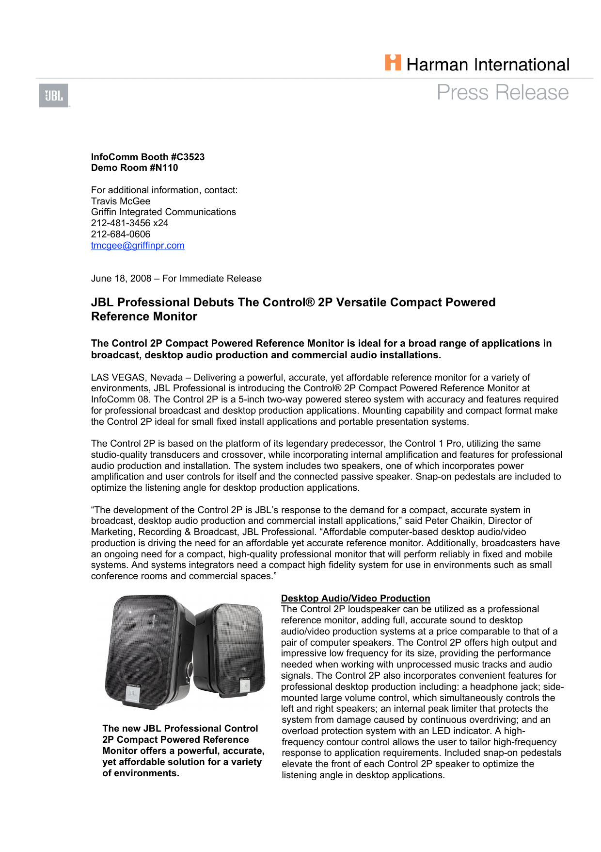 jbl professional control 2p