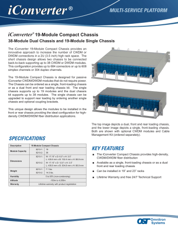 Omnitron Systems Technology iConverter 19-Module Compact Chassis Data Sheet | Manualzz