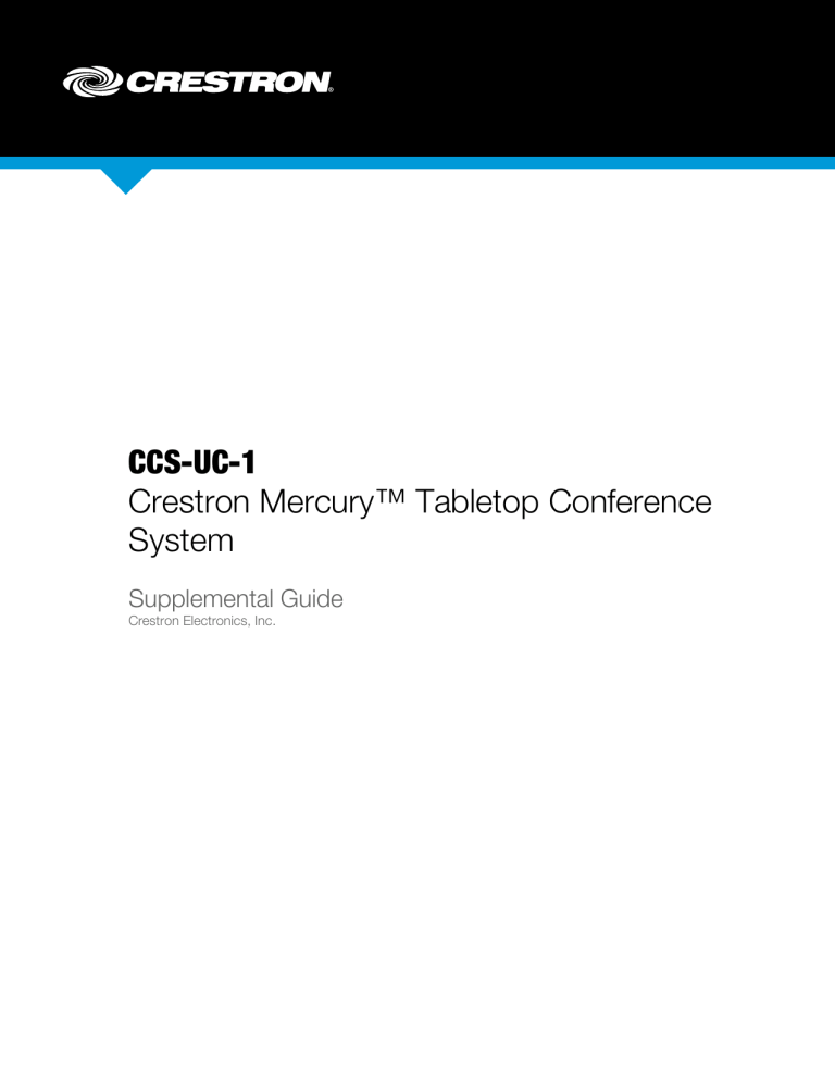 Supplemental Guide: CCS-UC-1 - AV-iQ | Manualzz