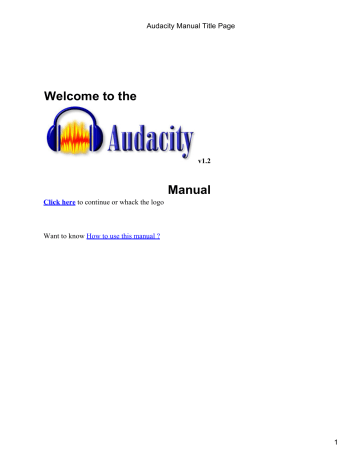 Audacity Manual Title Page - UHCL Student Publications Homepage | Manualzz