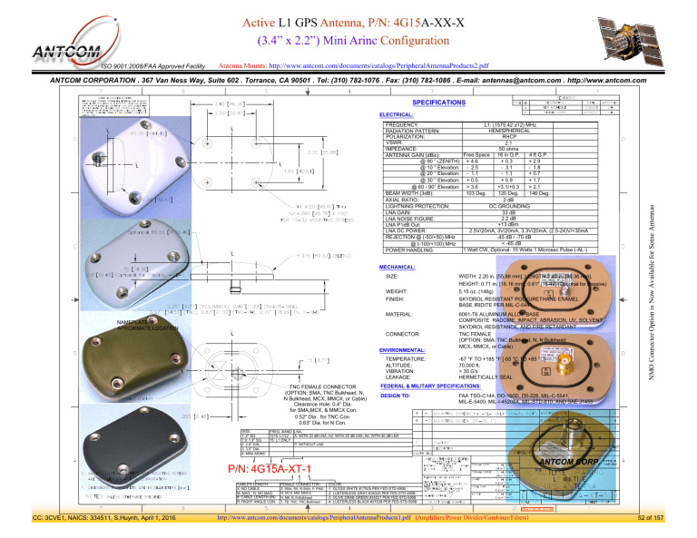 Active L1 Gps Antenna P N 4g15a Xx X 3 4 X 2 2 Mini Manualzz