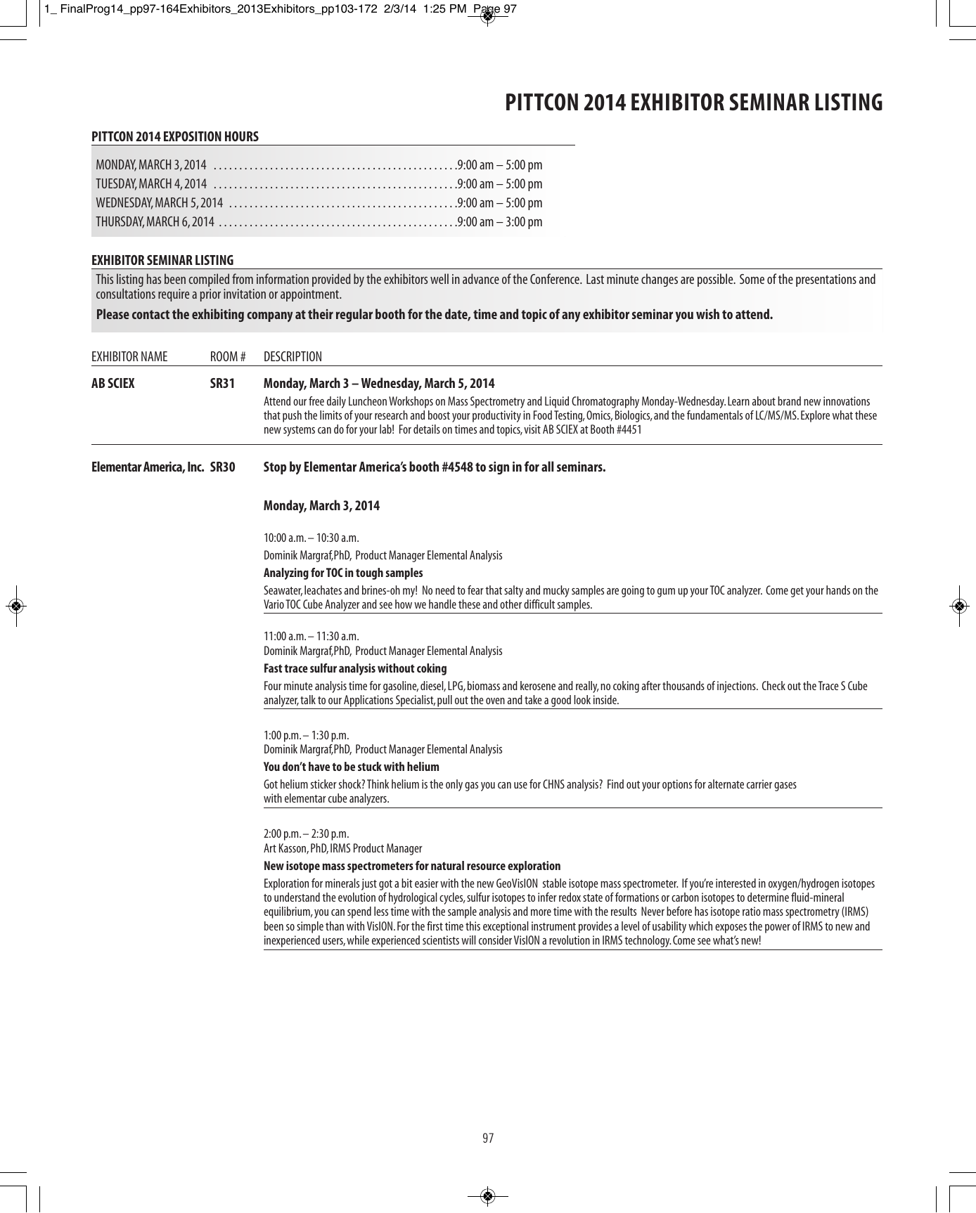 Exhibitors Pittcon Web Archives Manualzz