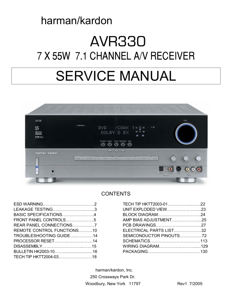 Harman-Kardon-AVR-330-Service-Manual | Manualzz