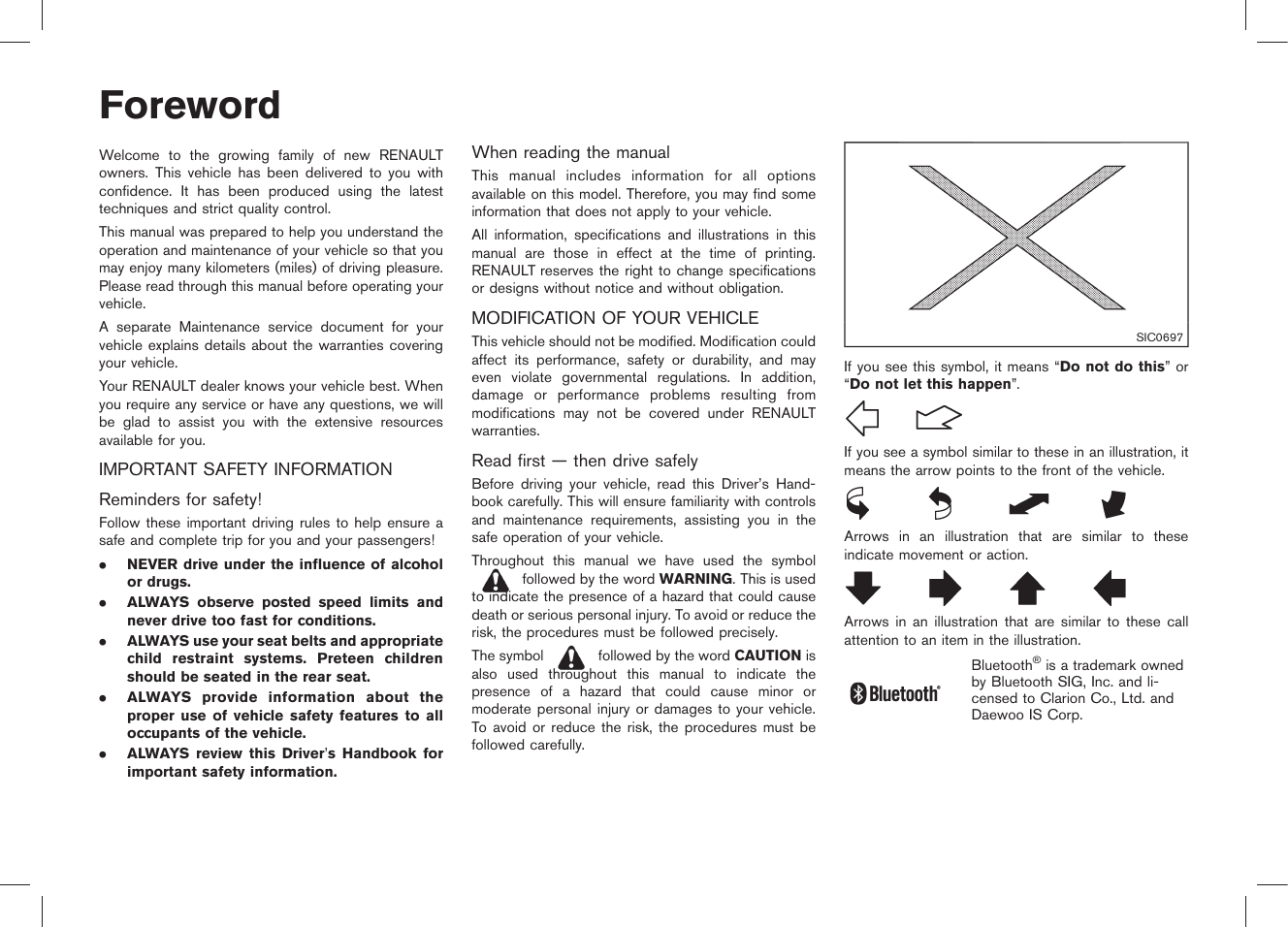 Owner`s Manual - Groupe Renault | Manualzz