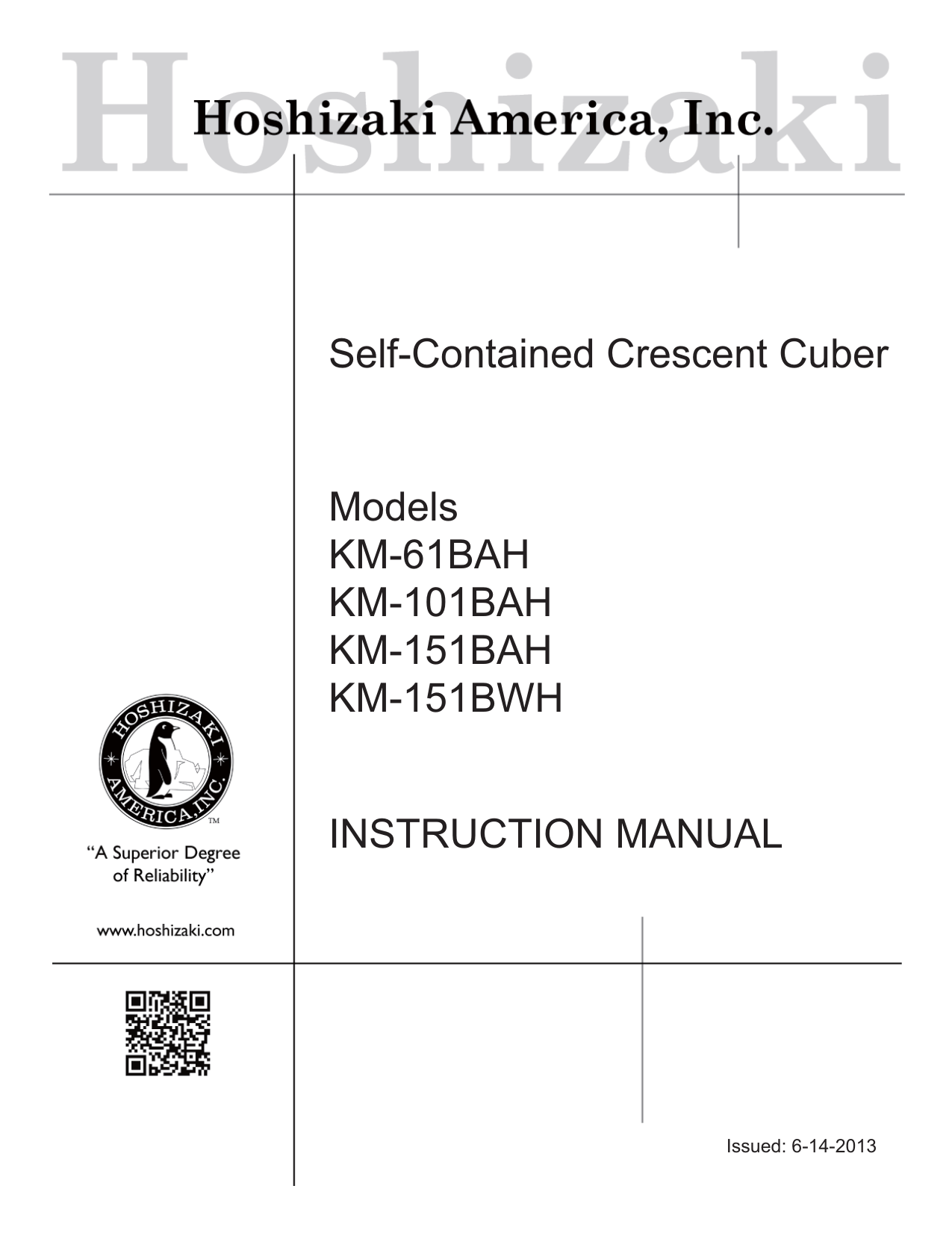 Hoshizaki KM101BAH Instruction manual Manualzz