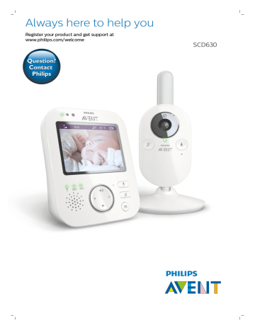 Utilizar o intercomunicador para bebé. Philips AVENT SCD630/37, SCD630 | Manualzz
