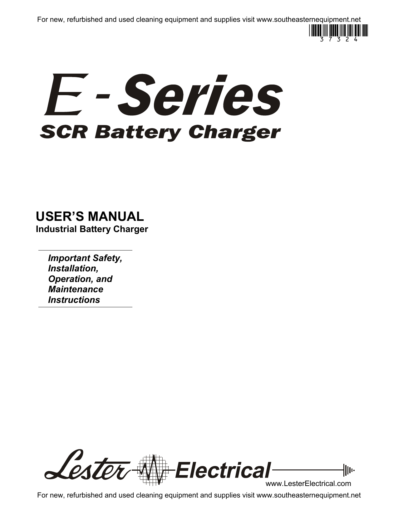 Lester ESeries SCR Battery Charger Manual Manualzz