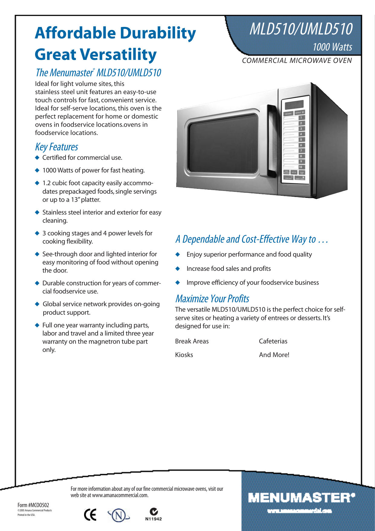 menumaster microwave parts