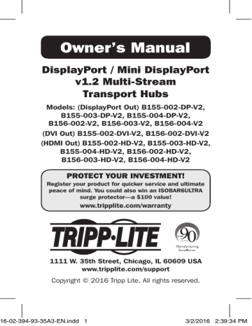Tripp Lite B155-004-HD-V2 Video Converter Owner's Manual | Manualzz