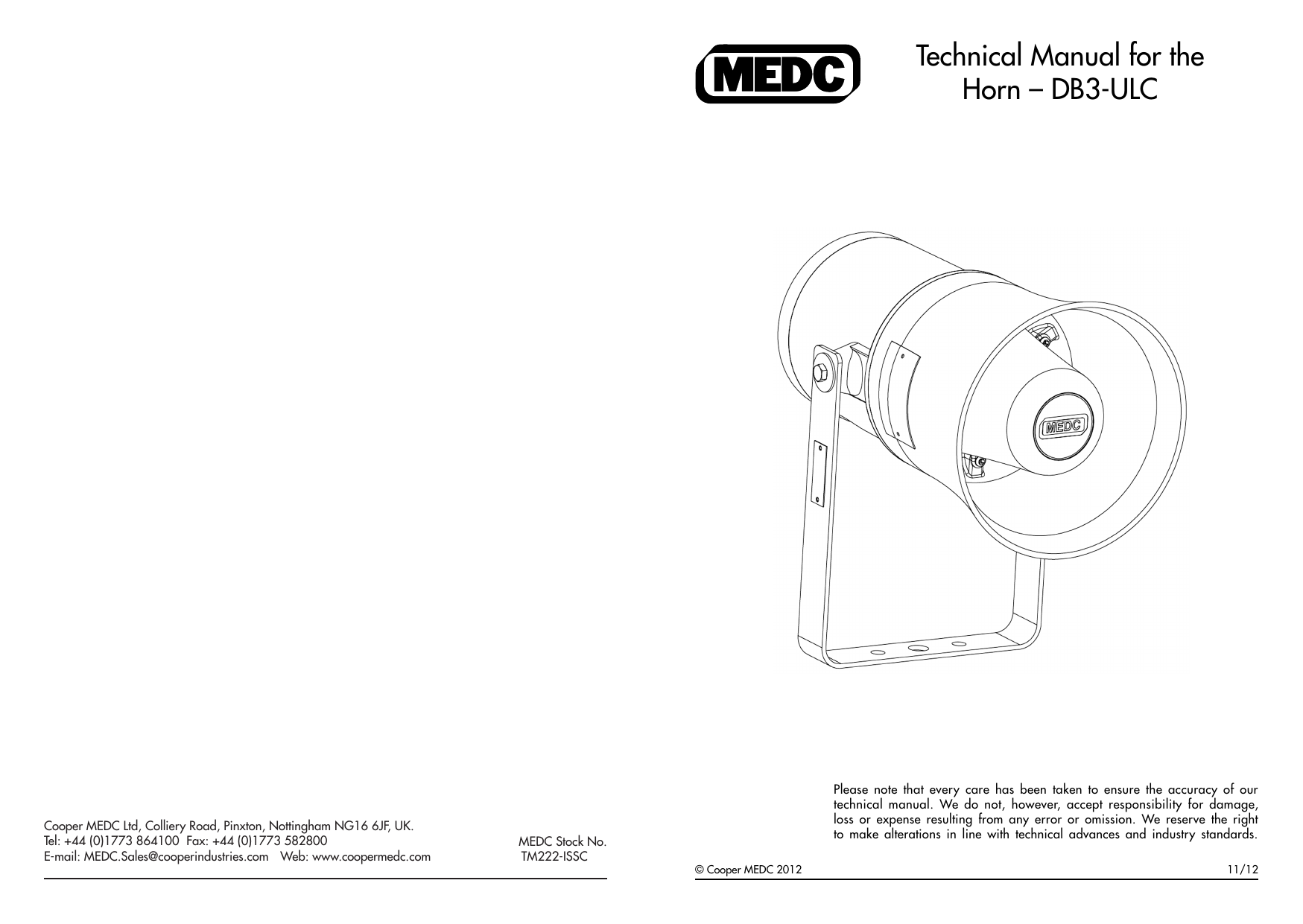Technical Manual For The Horn Db3 Ulc Manualzz