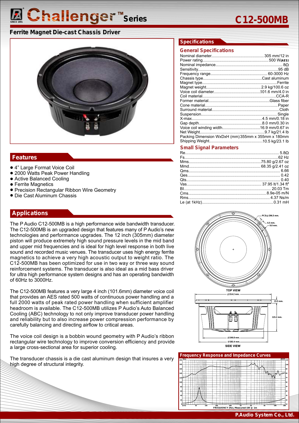 p audio c12 500mb