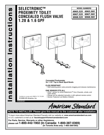 Install Flush Valve 