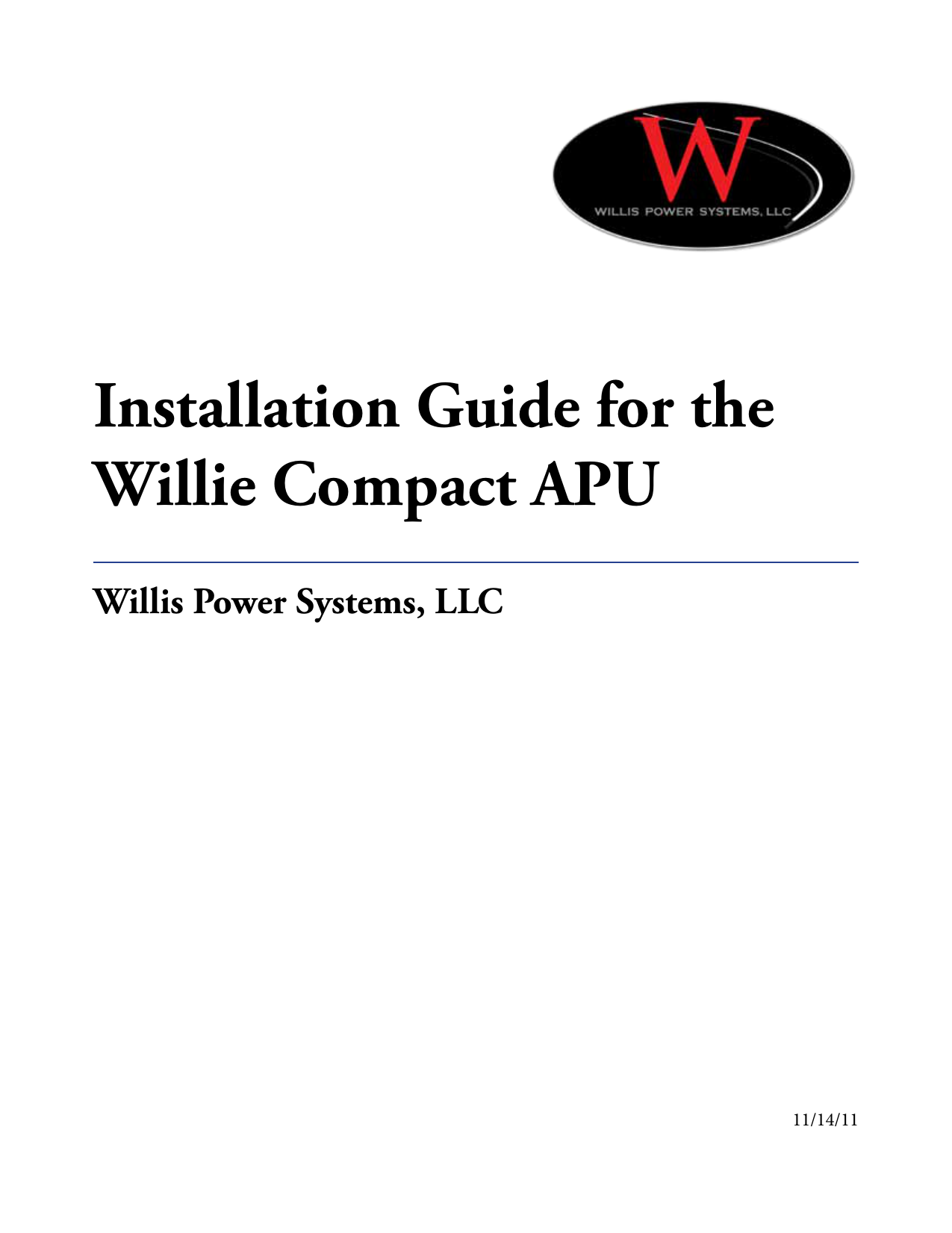Installation Guide for the Willie Compact APU Manualzz