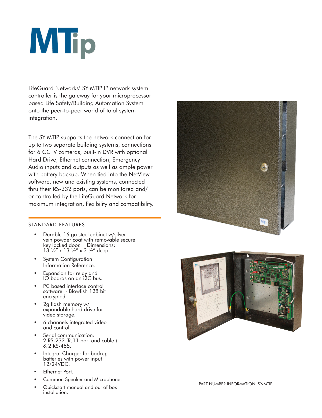 Lifeguard Networks Sy Mtip Ip Network System Controller Is The Manualzz