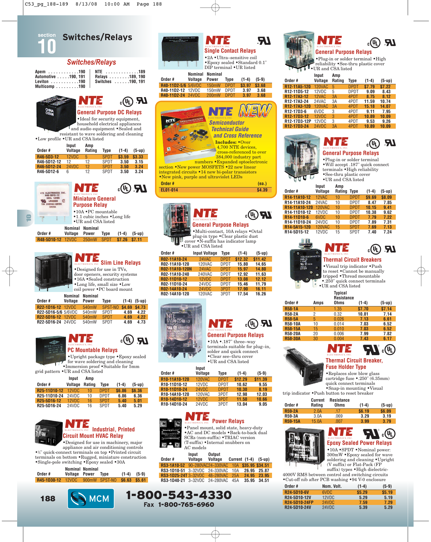 NTE R40-11D2-5//6 RELAY DC 5//6V 2A