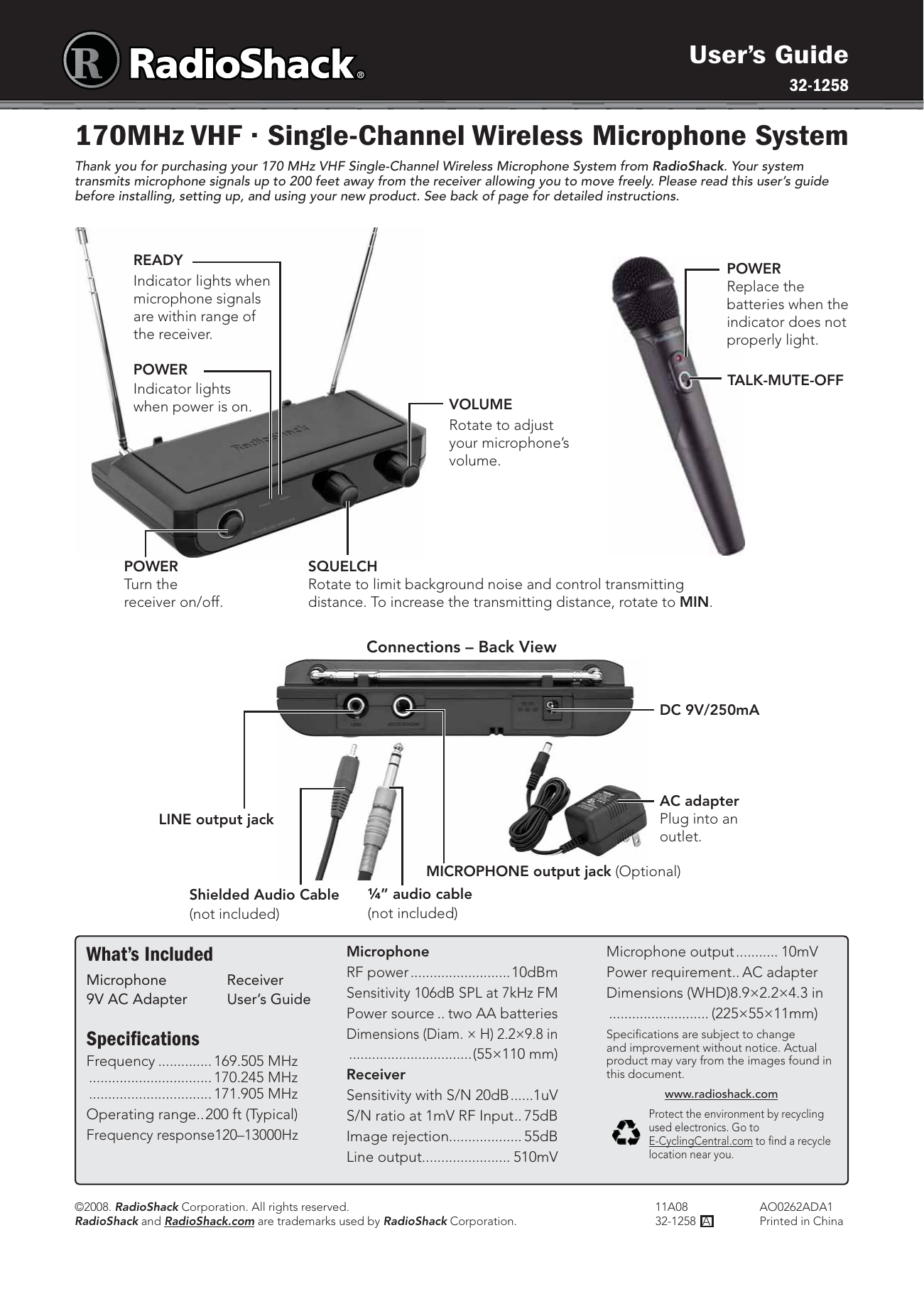 Radio Shack 32 1258 User manual Manualzz