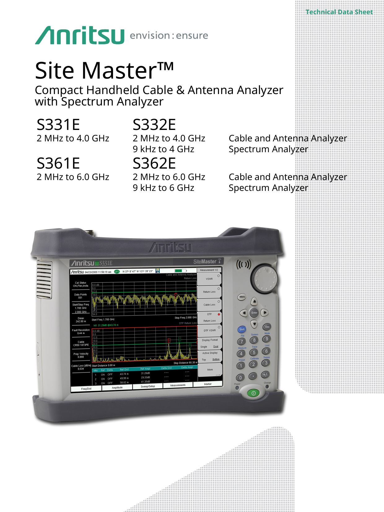 Anritsu S331e Site Master Datasheet Manualzz