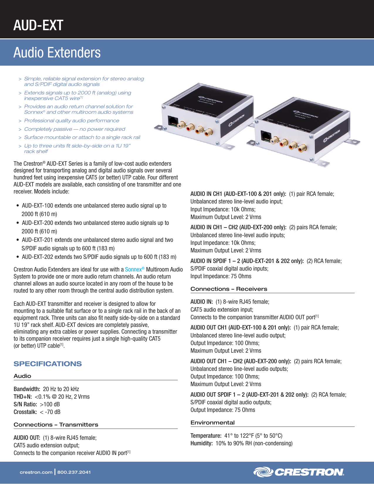 Product Specifications: AUD-EXT - AV-iQ 