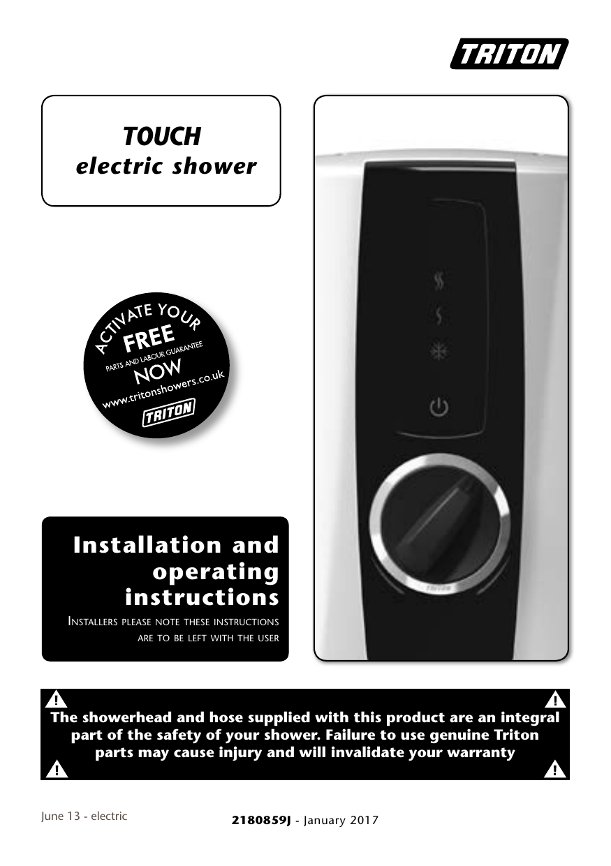 Touch Electric Shower Installation Guide Manualzz