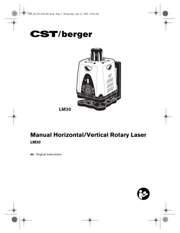 Manual Horizontal/Vertical Rotary Laser | Manualzz