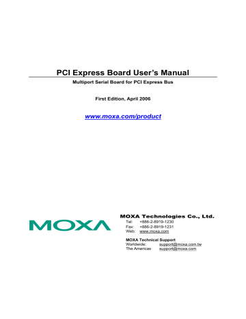 Moxa Technologies CP-118EL User`s manual | Manualzz