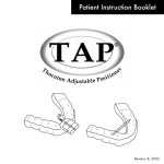 Thornton Adjustable Positioner TAP Patient Instruction Booklet