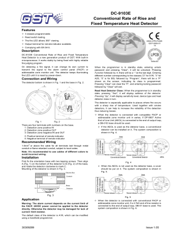 GST C-9103 CONVENTIONAL FIXED TEMPERATURE HEAT DETECTOR