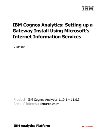 IBM Cognos Analytics 11.0 1-11.0.3 Gateway Install Using Microsoft ...