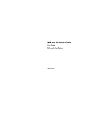 Dali Java Persistence Tools User Guide Manualzz