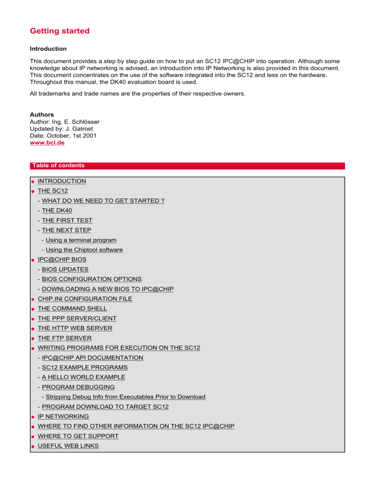 Www l De Ipc Chip Sc12 Getting Started Manualzz