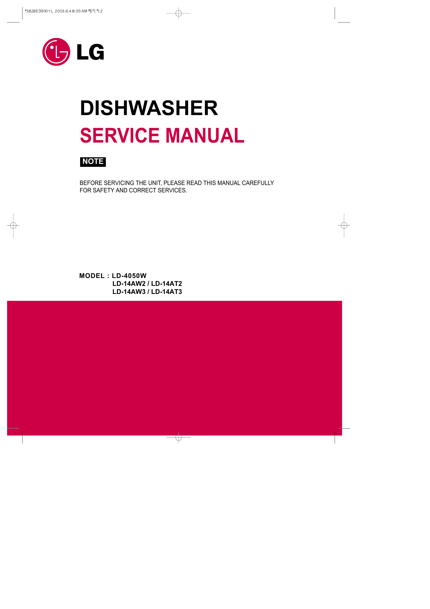 DISHWASHER SERVICE MANUAL | manualzz.com