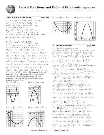 Radical Functions And Rational Exponents Pages 372 Manualzz