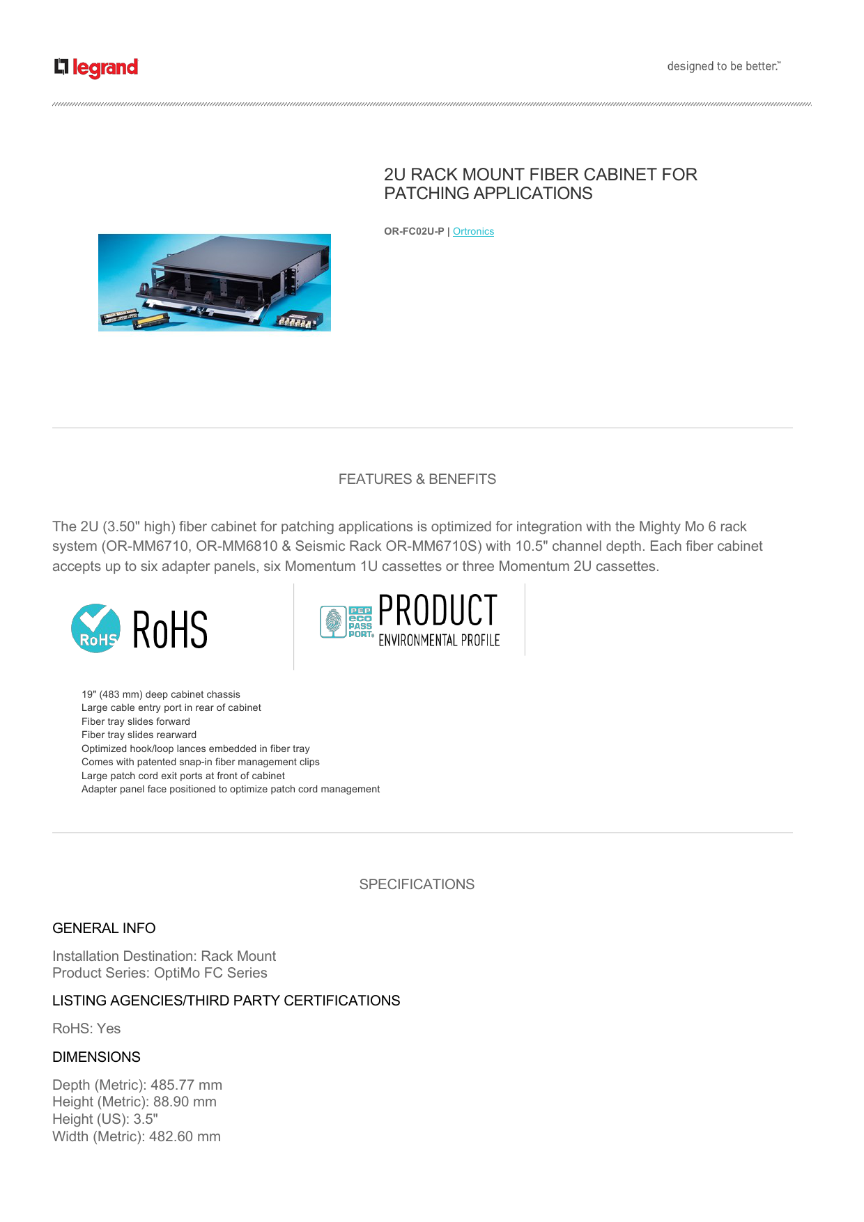 2u Rack Mount Fiber Cabinet For Patching Applications Manualzz Com