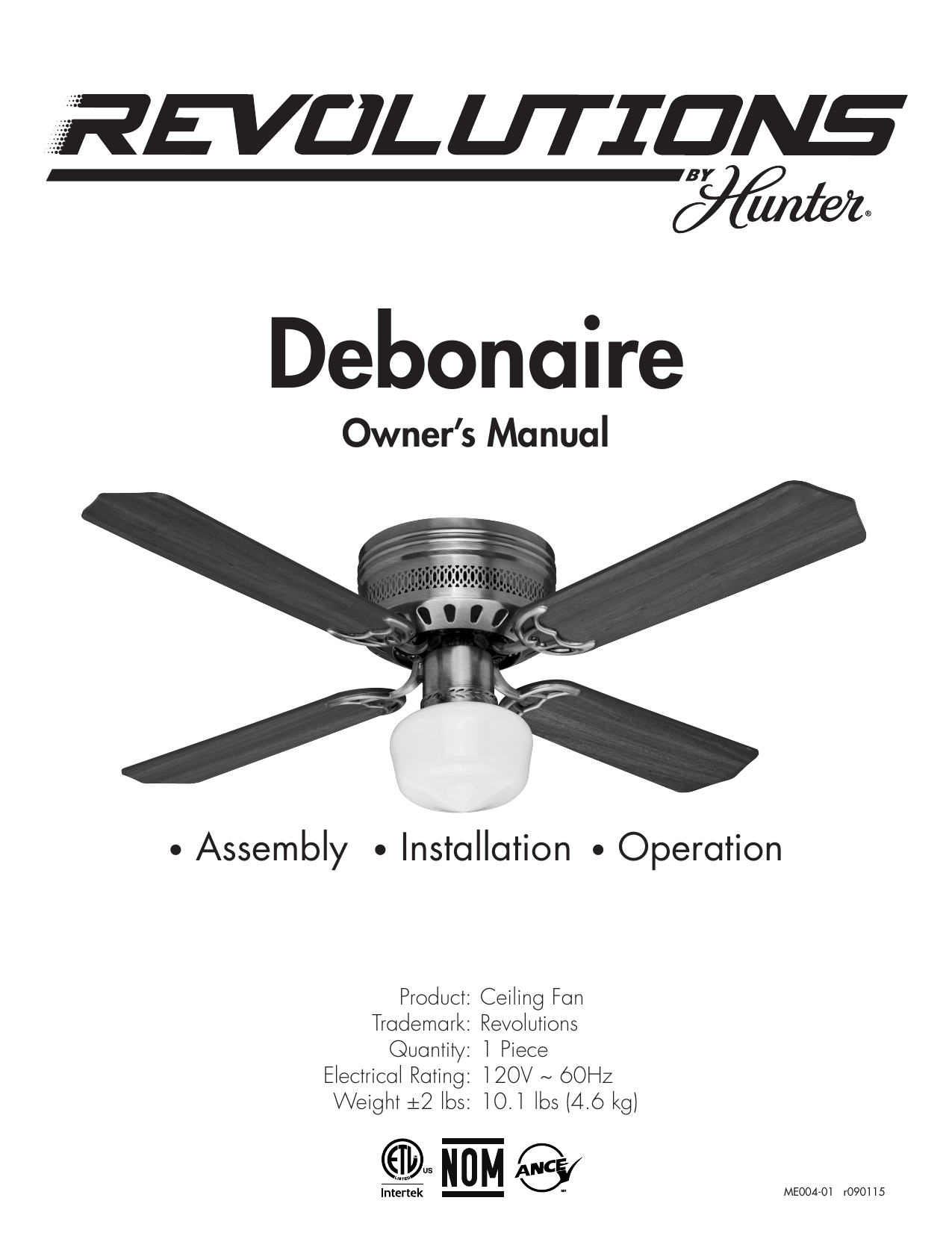 Intertek Ceiling Fan Shelly Lighting