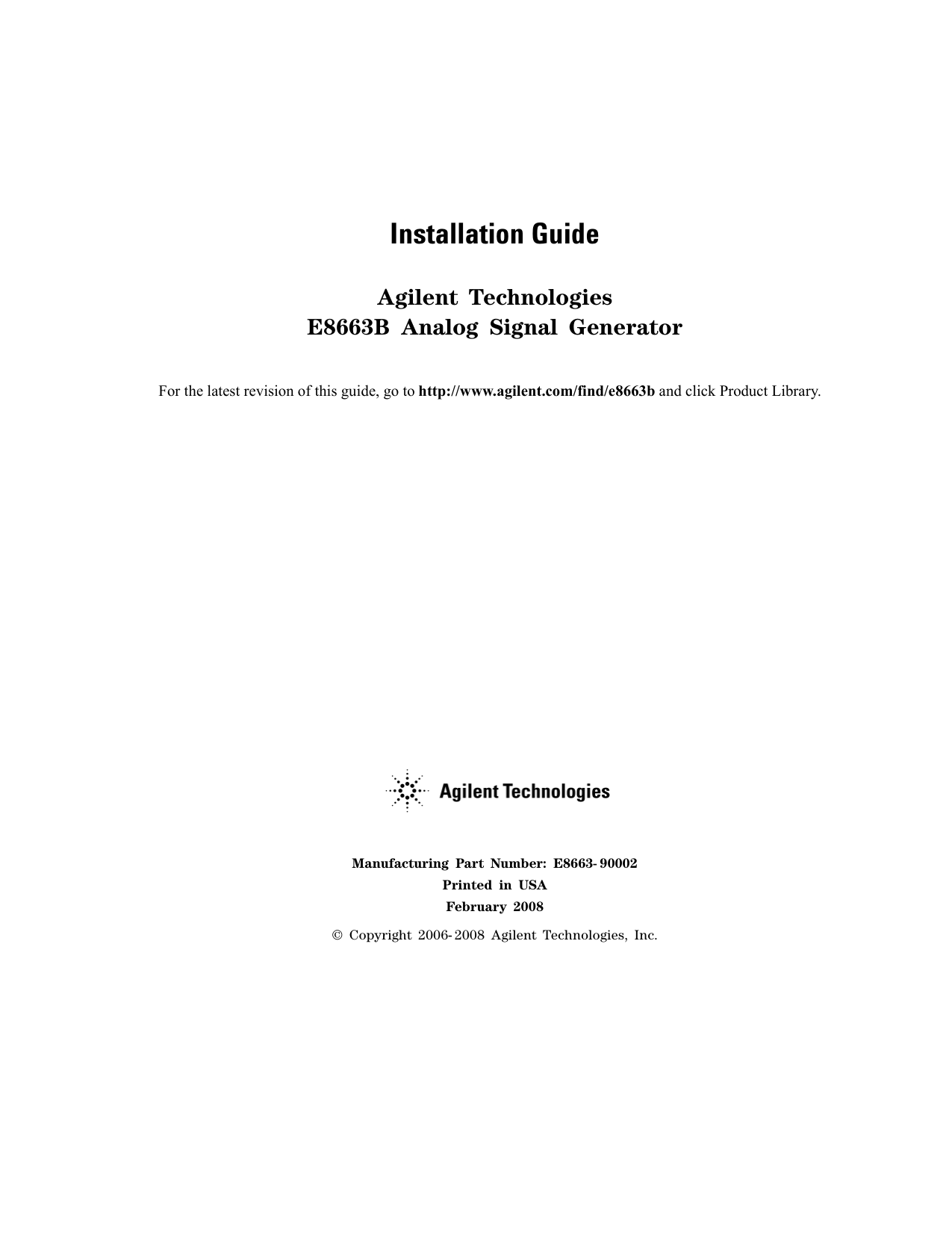 Keysight E8663B Analog Signal Generator Installation Guide Manualzz