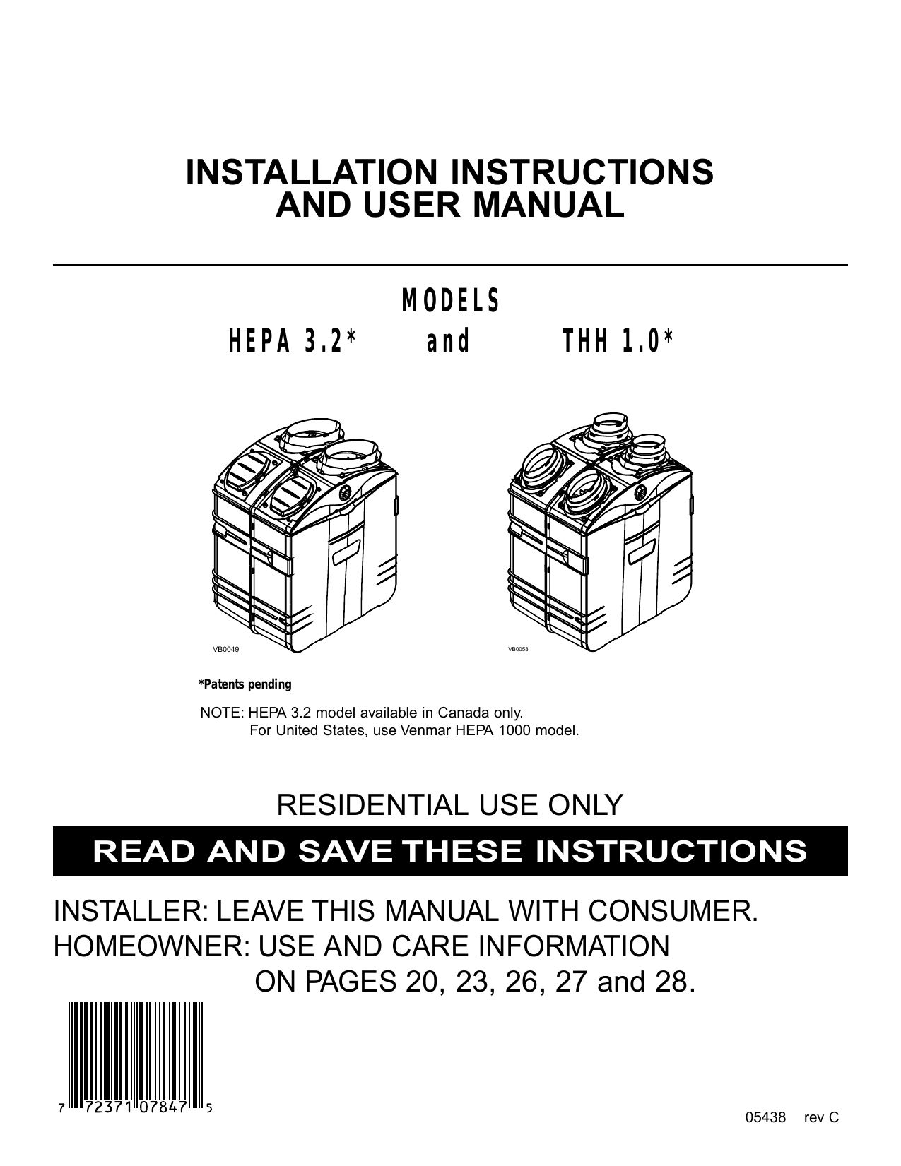 Venmar 44495 Air exchanger User guide Manualzz