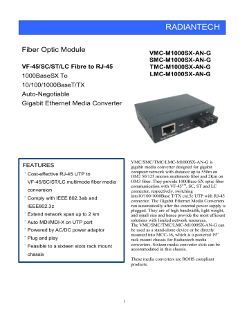 Media Converter Specifications Manualzz