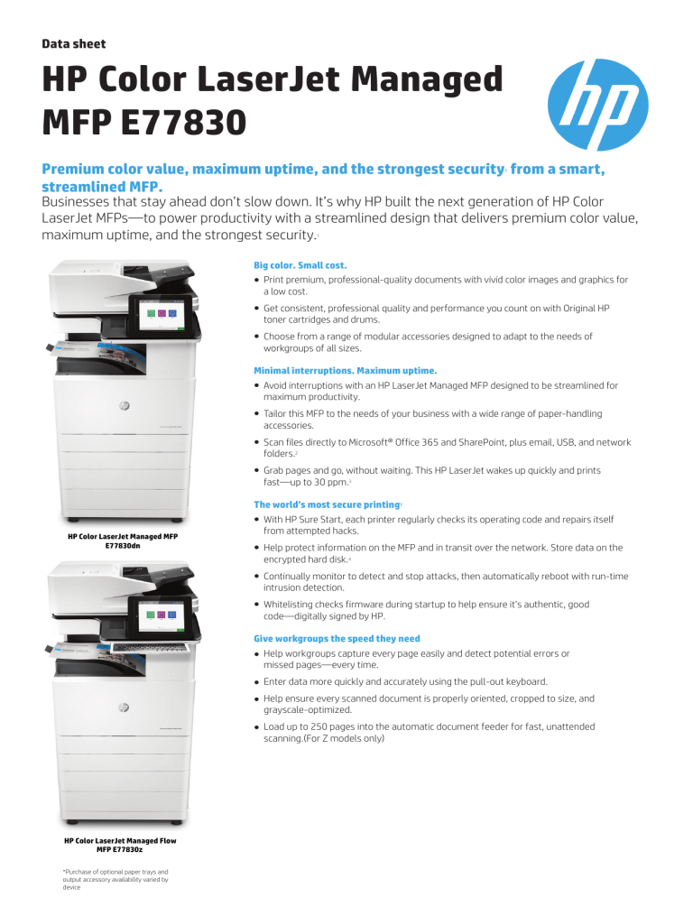 hp laserjet e77830dn