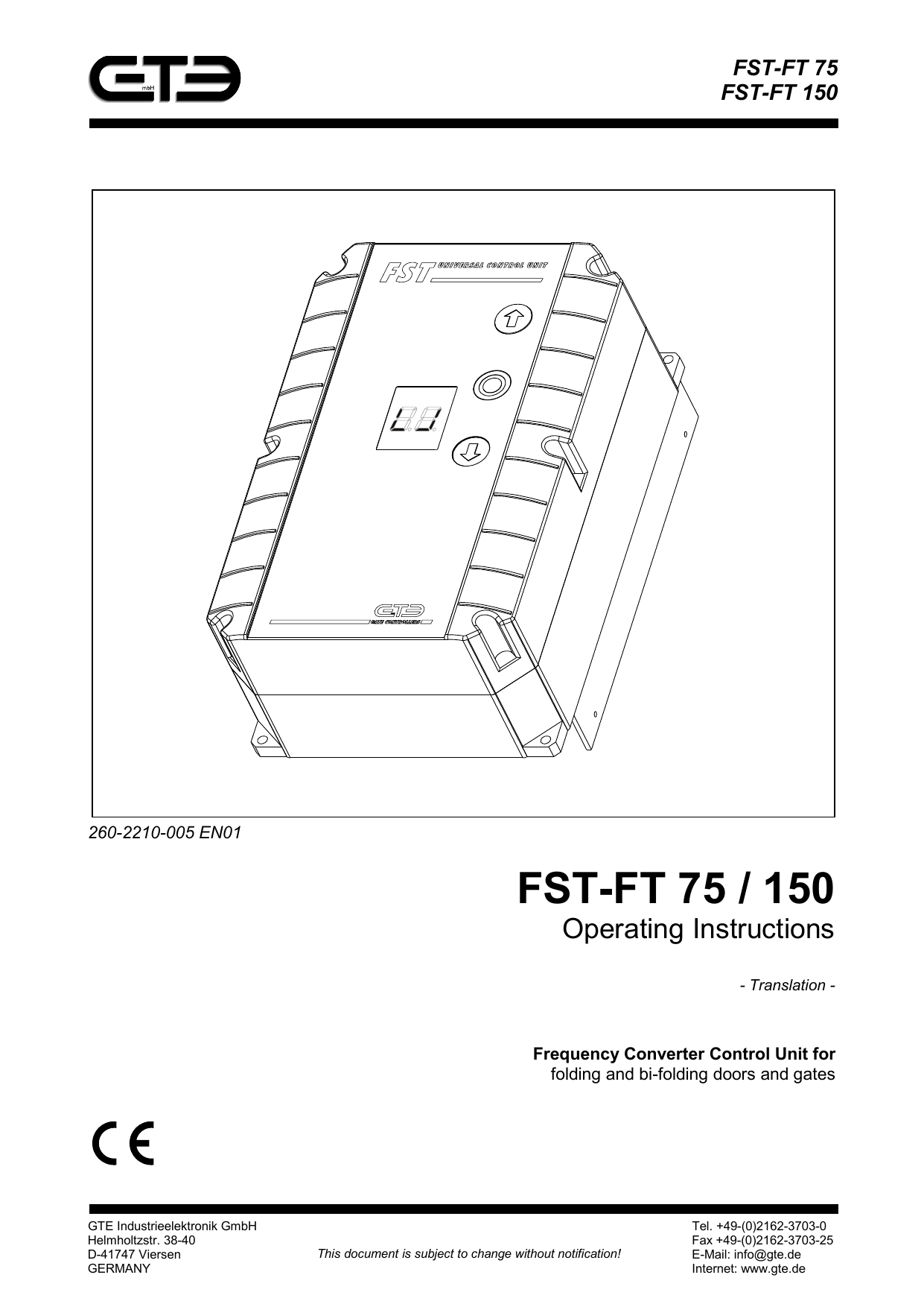 FST-FT 75 / 150 | Manualzz