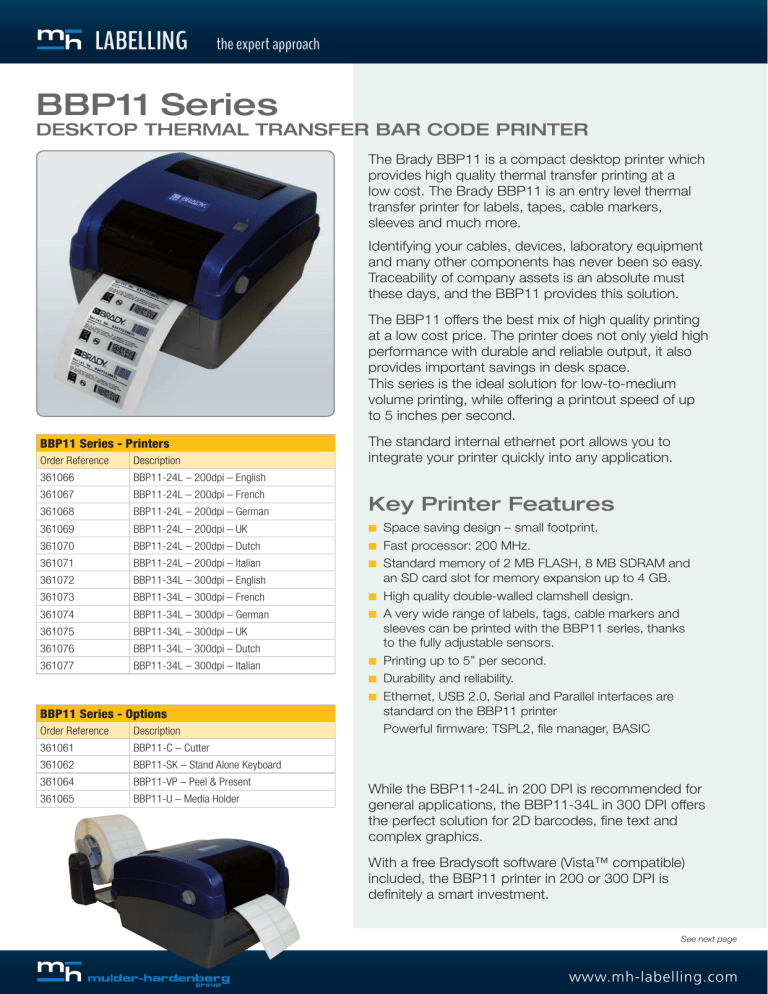 bbp11 label printer