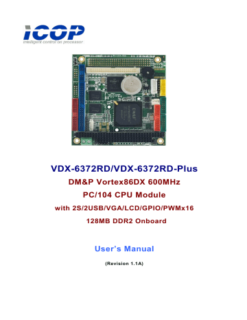 ICOP Technology VDX-6372RD-Plus User manual | Manualzz