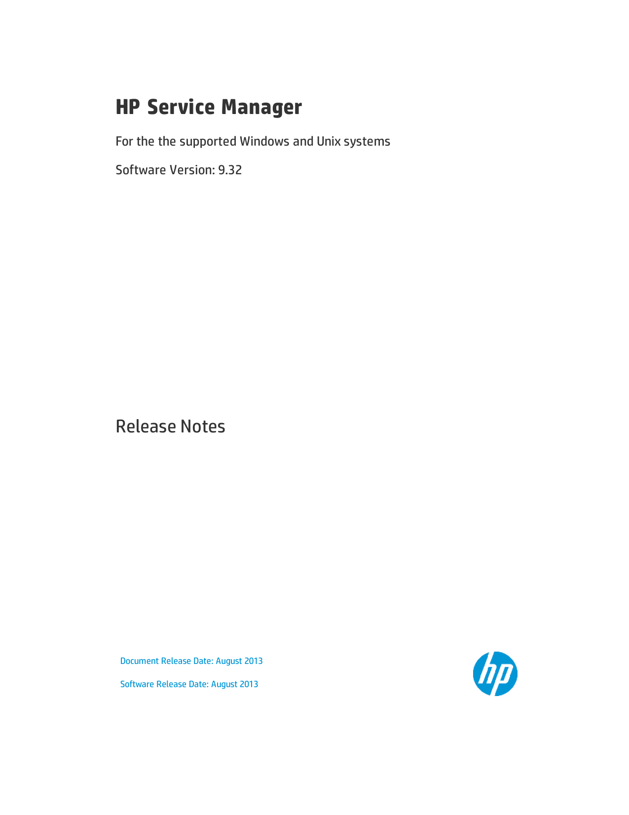 hp service manager 9.32