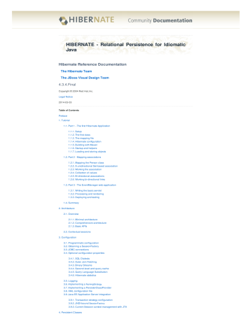 Hibernate Relational Persistence For Idiomatic Java Manualzz