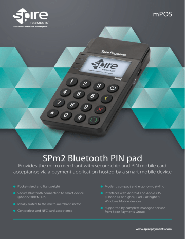 SPm2 Bluetooth PIN pad Datasheet | Manualzz