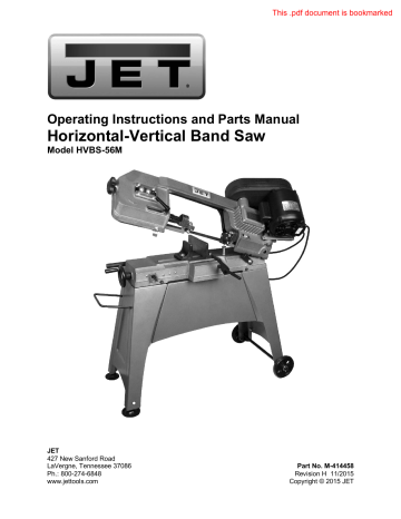 Horizontal-Vertical Band Saw | Manualzz