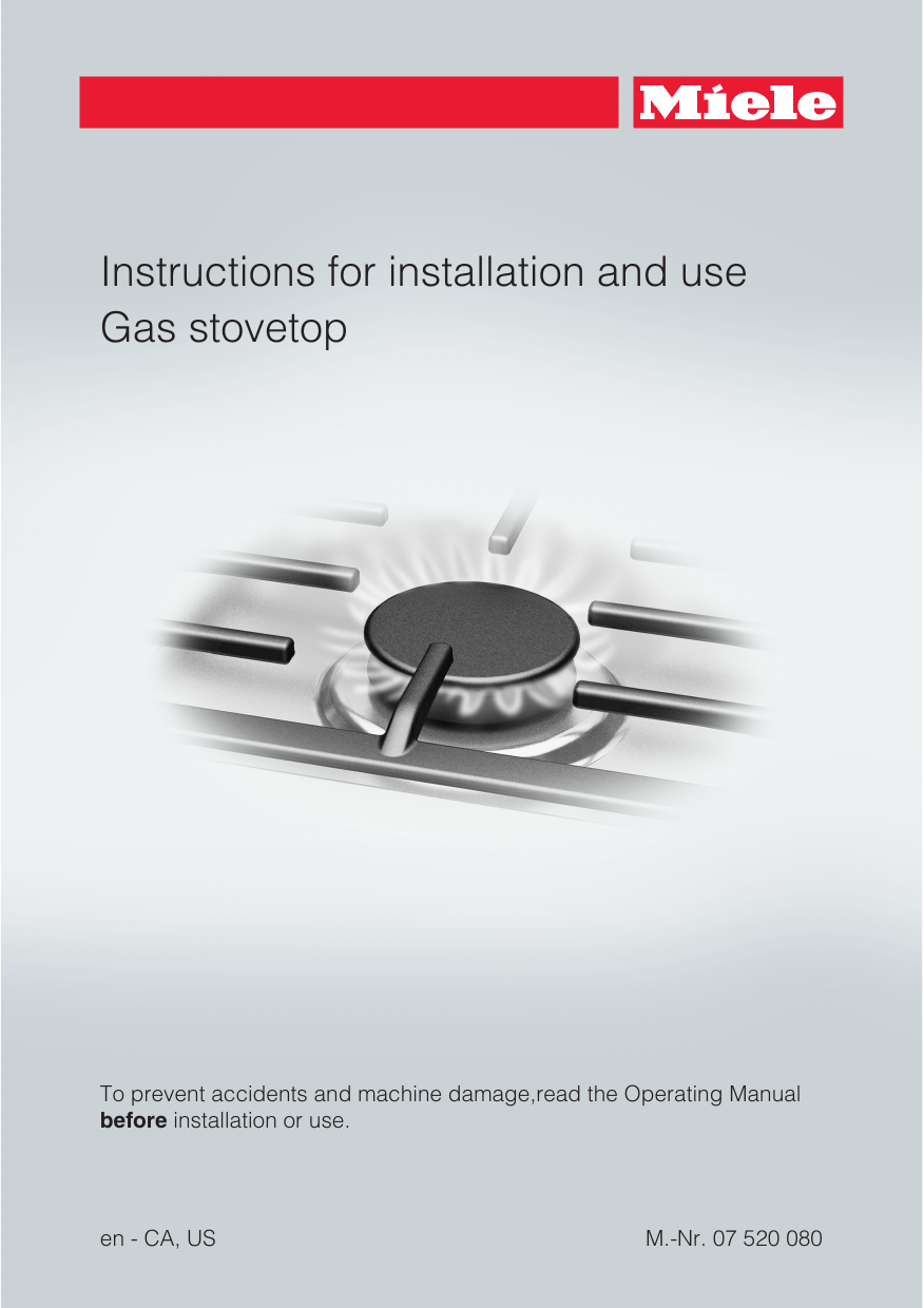 Miele KM 2030 Stove User manual Manualzz