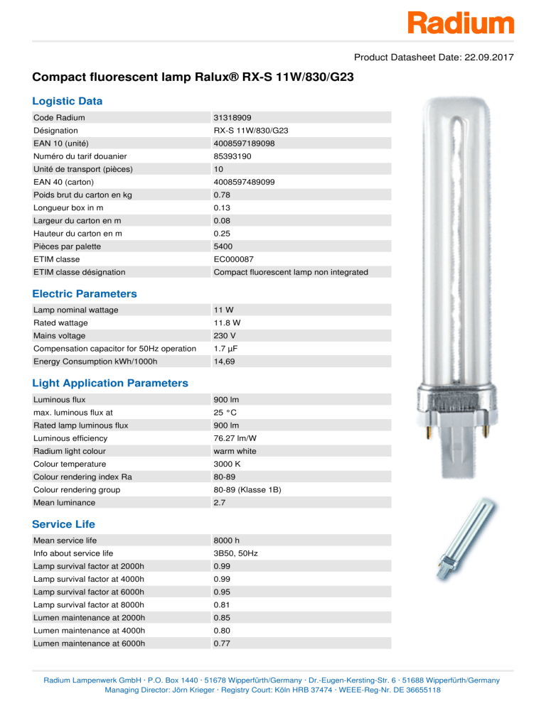 Compact Fluorescent Lamp Ralux Rx S 11w 0 G23 Manualzz