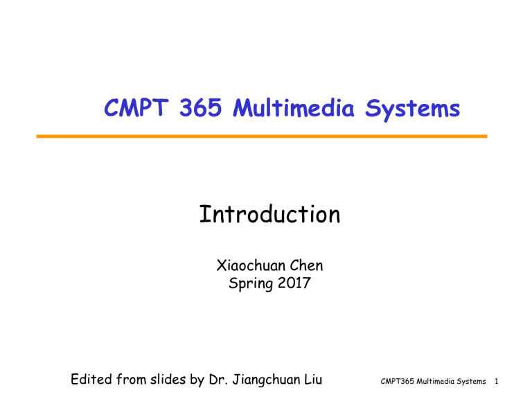 Introduction Cmpt 365 Multimedia Systems Manualzz